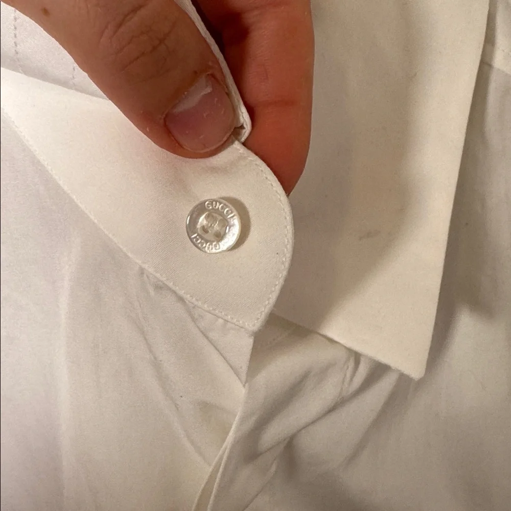 GUCCI Men’s Cotton White Button Down Shirt - 40 / 15 3/4